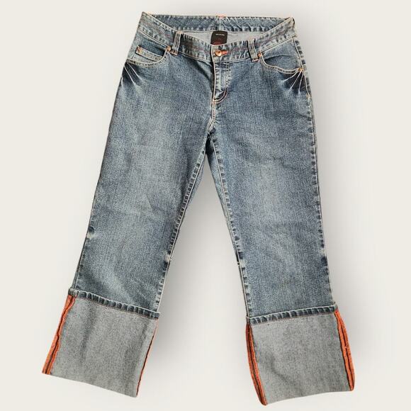 FUBU Pants - Fubu capri denim Juniors/ladies Sz 7/8 cuffed medium wash mid-rise